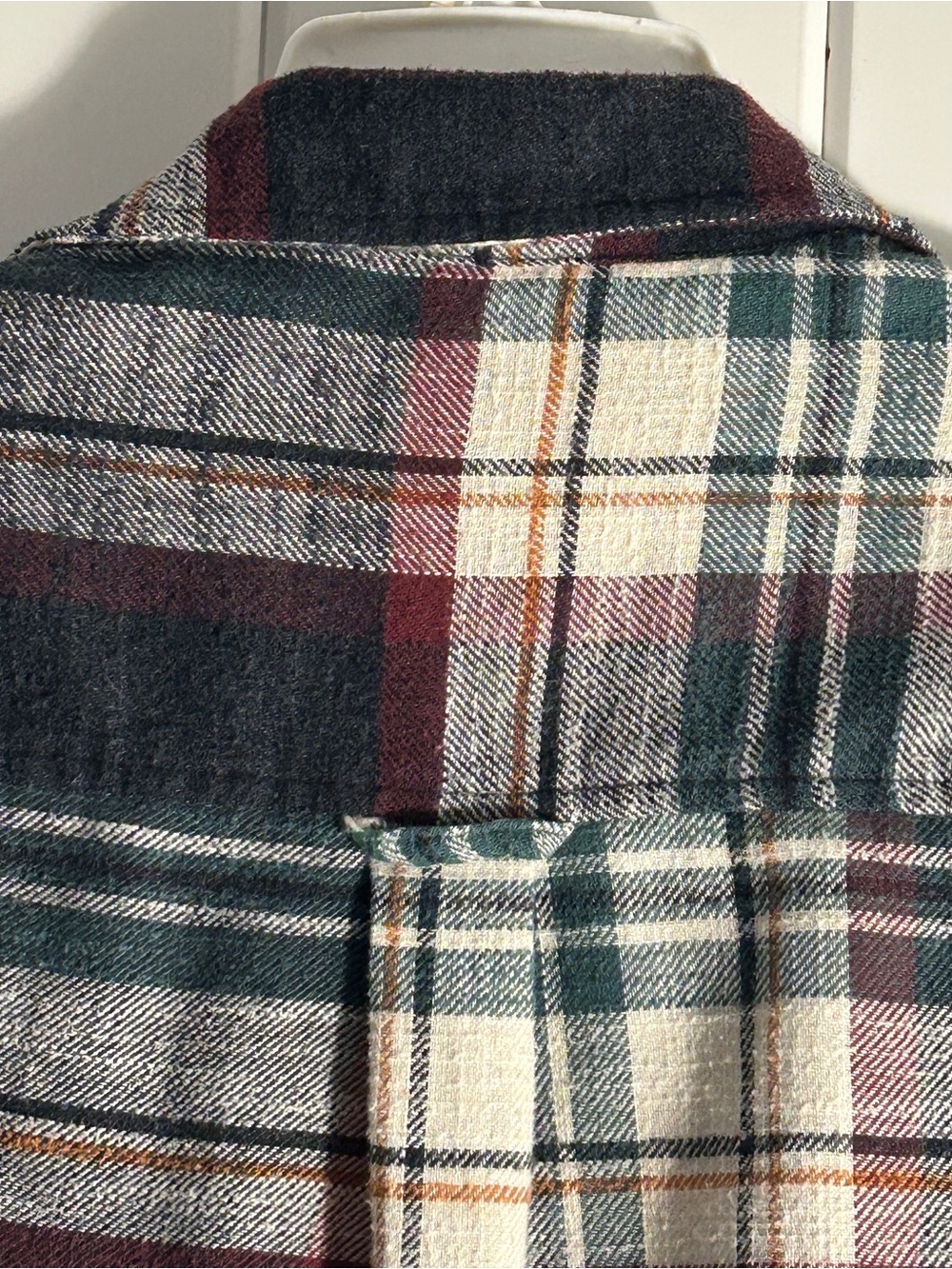 American Eagle shirt women’s XL Cropped plaid flannel XL crop top maroon green - Picture 10 of 16